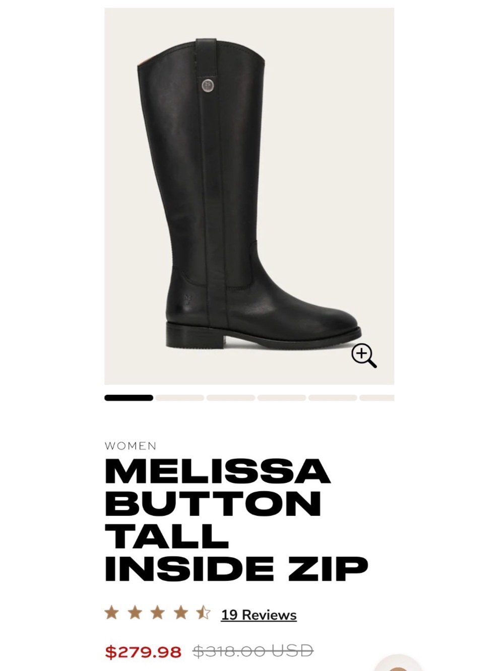 Frye Melissa Button Tall Inside Zip Boots - Black